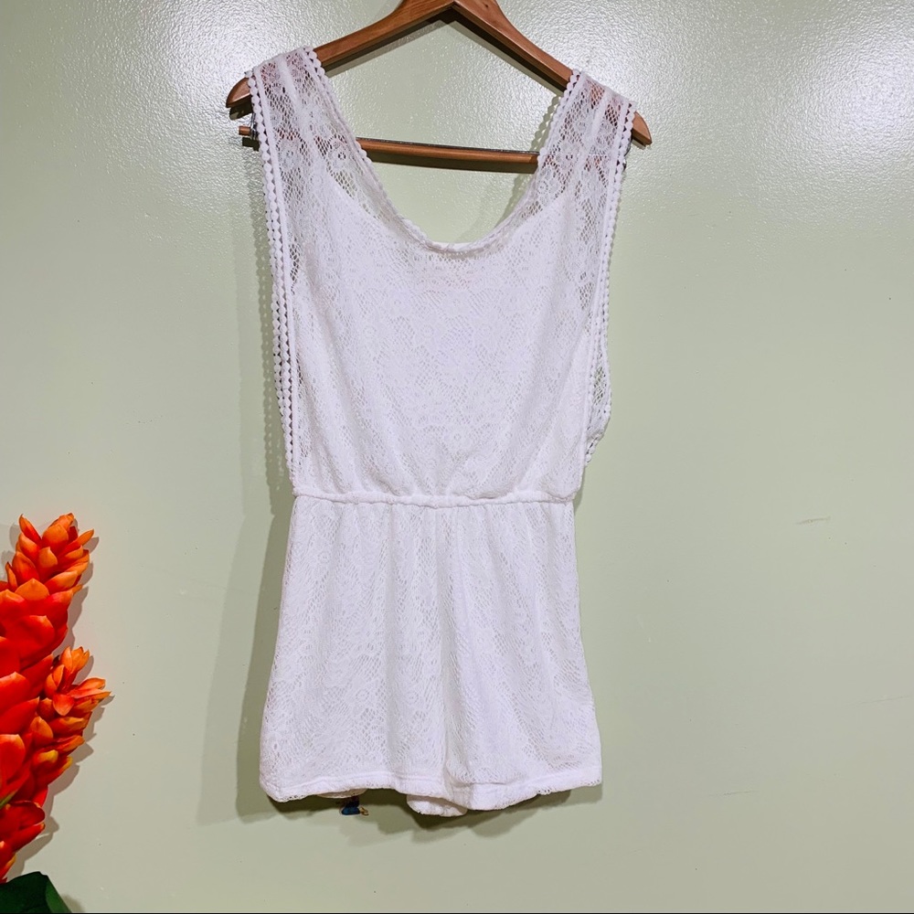 Lemon Kiss White Lace Romper